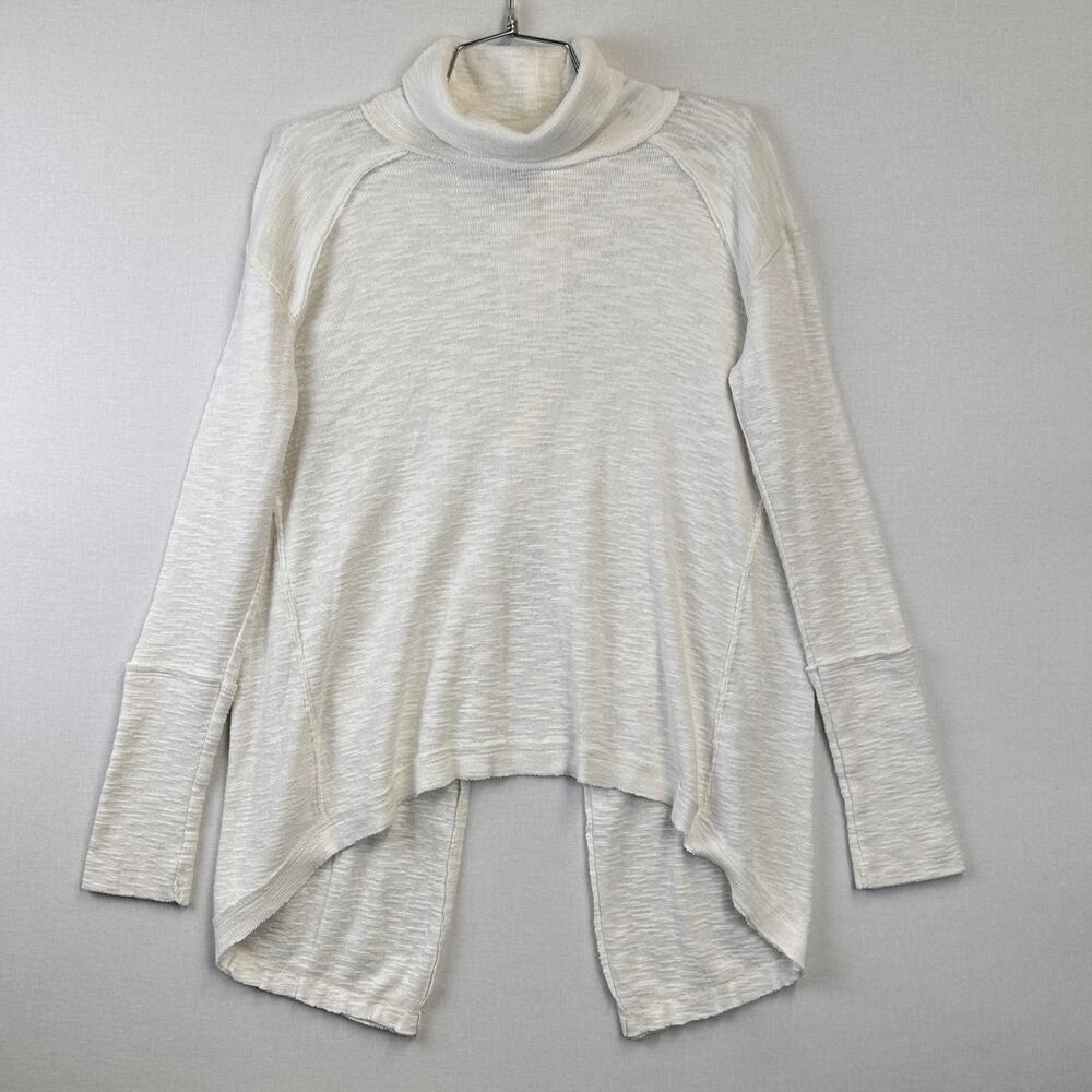 Free People We The Free Split Back Turtleneck Ivory Women's M